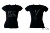 YOU T-Shirt schwarz mit Strass (Damen) Grösse S