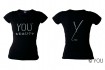 YOU T-Shirt schwarz mit Strass (Damen) Grösse M