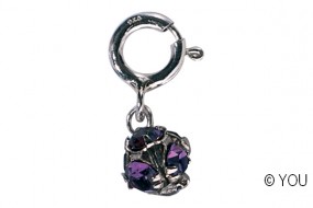 Piercing Strasskugel silber violet