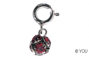 Piercing Strasskugel silber rot